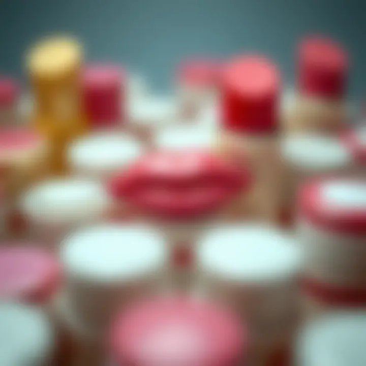 Intricate Designs of Lip Balm Packaging Close-up view of the intricate designs of lip balm containers