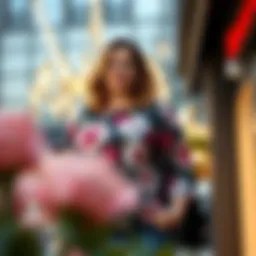 Elegant plus size top featuring floral patterns