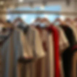 Diverse collection of plus size baseball shirts displayed on hangers