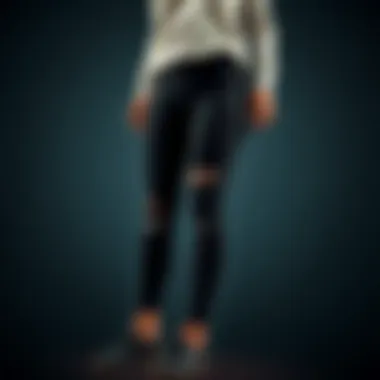 Demonstration of proper care techniques for maintaining leggings.