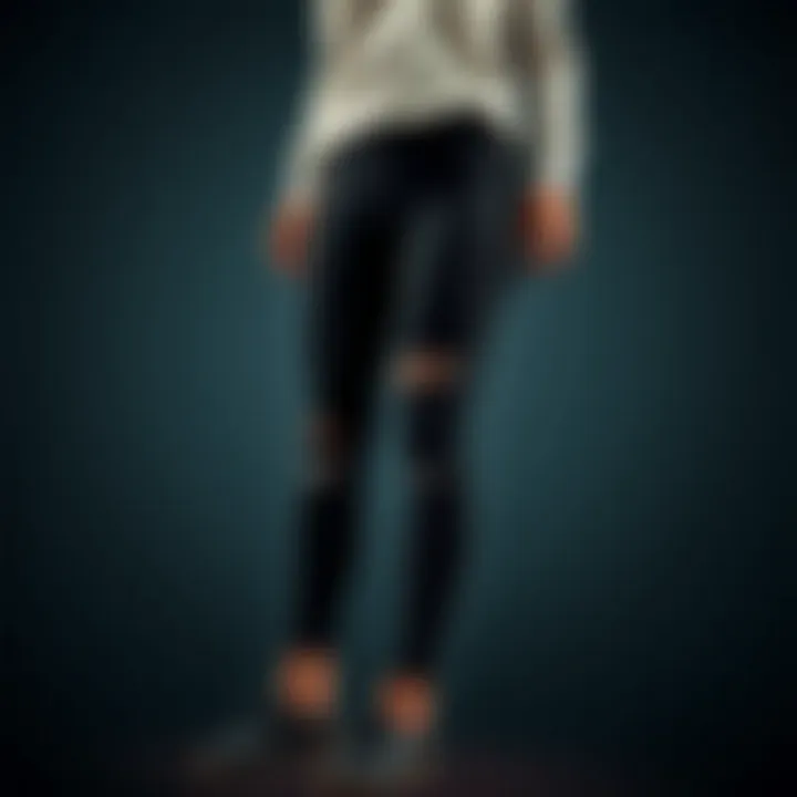 Demonstration of proper care techniques for maintaining leggings.