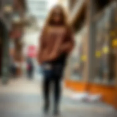 Stylish plus size black distressed leggings paired with an oversized sweater.