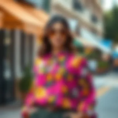 Vibrant Styles for Every Body Stylish model wearing a vibrant plus size blouse