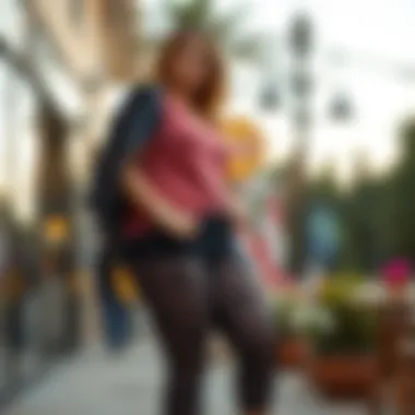 Elegant plus size lace capri leggings styled with a casual top