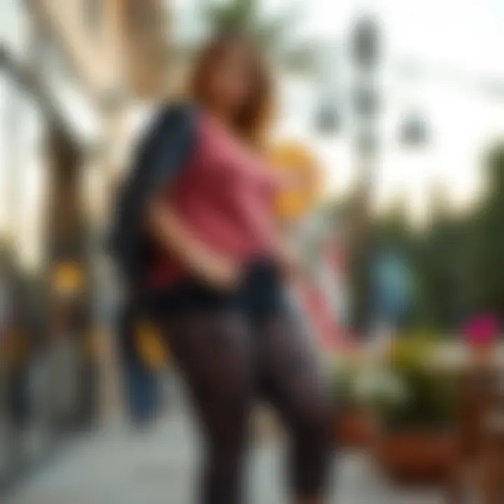 Elegant plus size lace capri leggings styled with a casual top