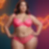 Vibrant plus size neon lingerie set showcasing bold colors and intricate designs