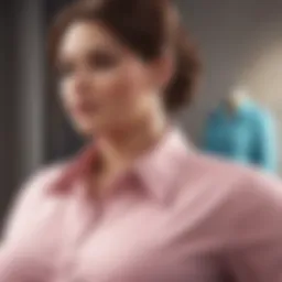 Elegant plus size polyester shirt on a mannequin