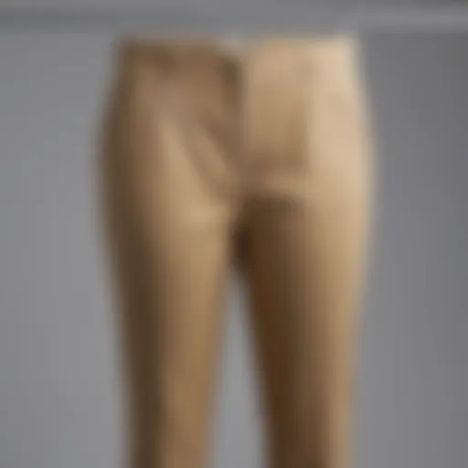 Stylish plus size straight leg khaki pants displayed on a rack