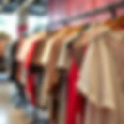 Diverse styles of plus size undershirts showcased on a rack