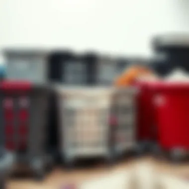 Diverse Choices for Every Need An array of wheeled laundry baskets from various brands displayed together