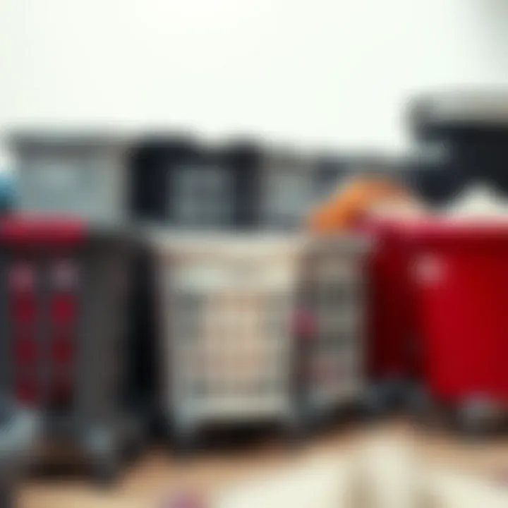 Diverse Choices for Every Need An array of wheeled laundry baskets from various brands displayed together