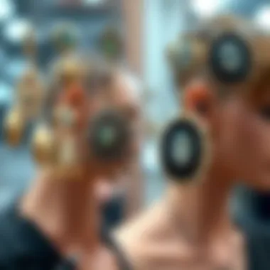 Punk Earrings Showcase Stylish punk earrings on display