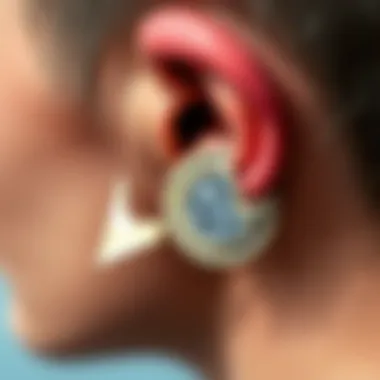 Unique Punk Earring Design Close-up of a unique punk earring design