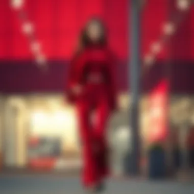 Chic Modern Red Ensemble Chic red pant and top ensemble showcasing modern design