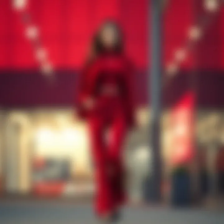 Chic Modern Red Ensemble Chic red pant and top ensemble showcasing modern design