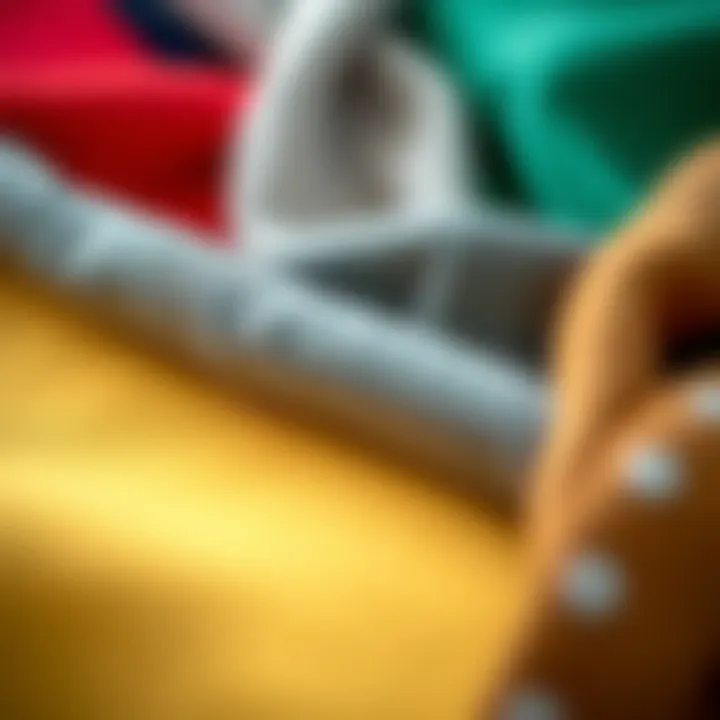 Close-up of fabric textures suitable for ringer tank tops