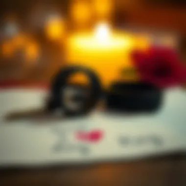 Symbolism of Rubber Couple Rings in Relationships Two rubber couple rings elegantly displayed next to a heartfelt note, representing the bond in modern relationships.