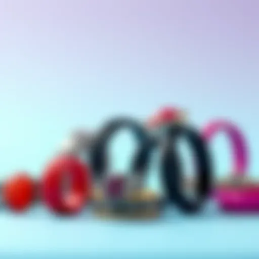 Diverse Designs of Rubber Couple Rings A vibrant display of various rubber couple rings showcasing unique designs and colors.