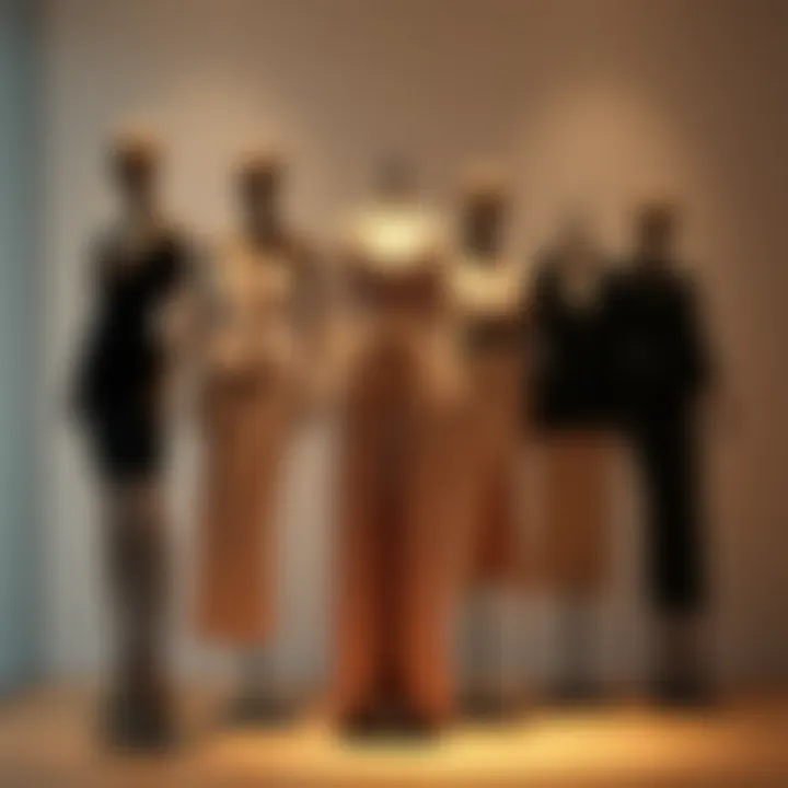 Diverse silhouettes displayed on mannequins, highlighting different styles