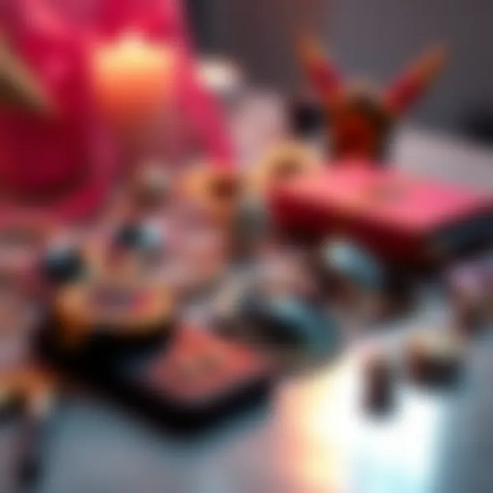 Stylish accessories laid out on a surface, ready for pairing with outfits