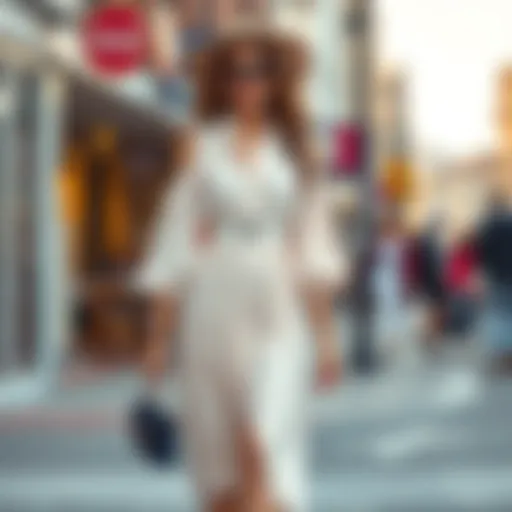 Elegant brunch attire featuring a stylish dress