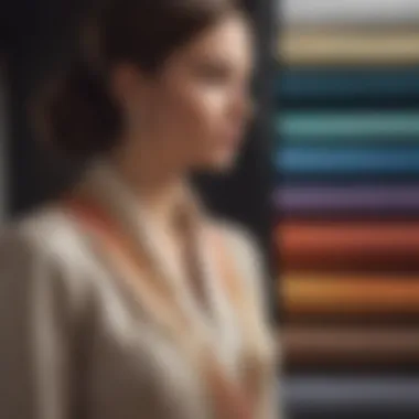 Color palette showcasing different shades for shawl collar dresses