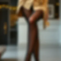 Elegant sheer black nylons styled with a chic outfit