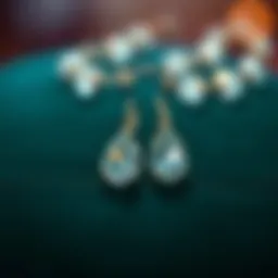 Radiant crystal earrings displayed elegantly on a velvet surface