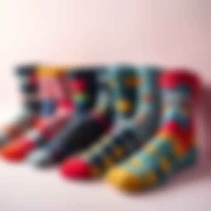 Stylized photo of socks arranged in a creative layout