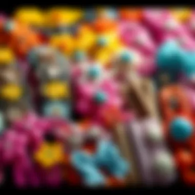 A collection of colorful barrettes displayed artfully