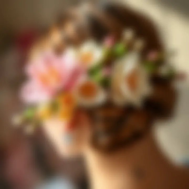 Elegant spring barrette adorned with floral motifs