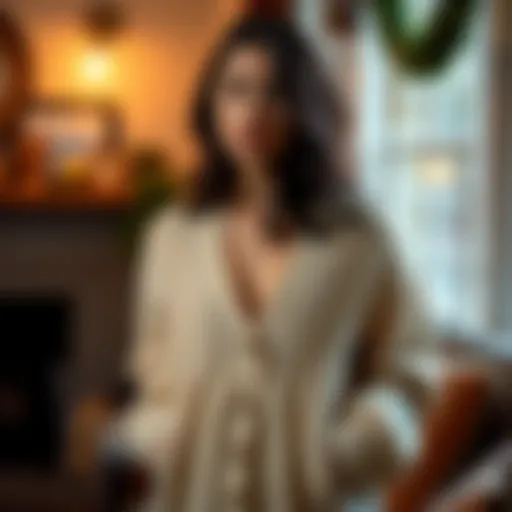 Chic Knitted Cardigan Chic knitted cardigan in a cozy setting