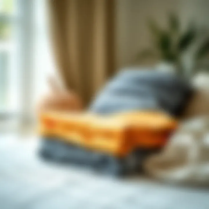 A serene setting with capri leggings neatly folded, emphasizing care and maintenance tips.