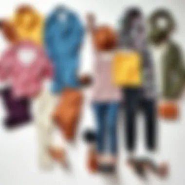 A flat lay of various outfits complemented by summer weight capri leggings, showcasing versatile styling options.