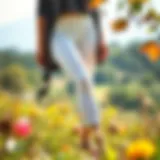 A model showcasing the perfect summer weight capri leggings in a vibrant outdoor setting.