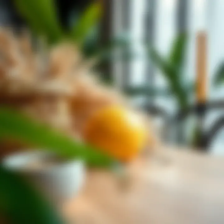 Close-up of eco-friendly materials used in jungle-themed dining accessories