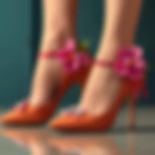 Floral Accented Heels for Graduation Elegant graduation heels with floral accents