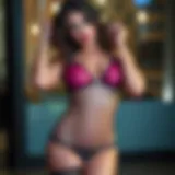 Artistic Interpretation of Fishnet Elegance Artistic representation of a wide fishnet bodysuit