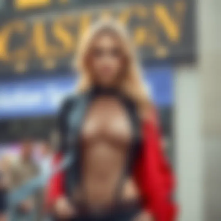 Fashionable pairing of a wide fishnet bodysuit with contemporary attire