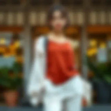 Casual Chic: Flowy Tops and Trousers Casual outfit showcasing flowy top and trousers