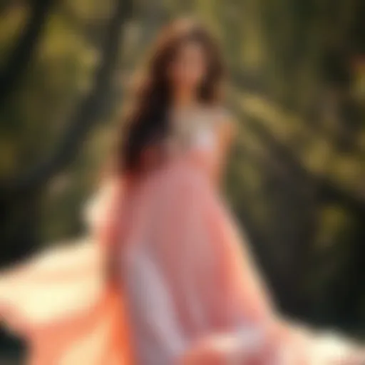 Elegant flowy dress in natural setting