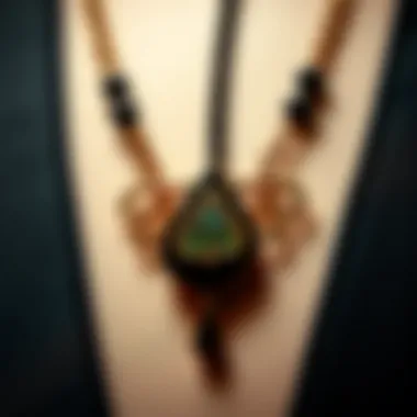 Intricate Design of the Black Spade Necklace Elegant black spade necklace showcasing intricate design