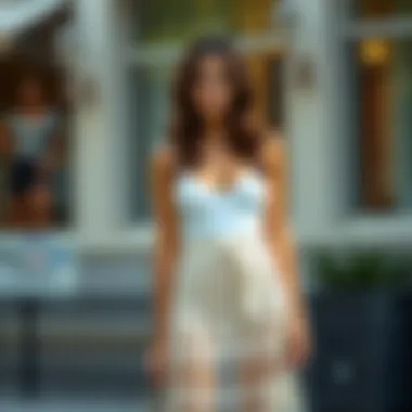 A stylishly draped crochet coverup skirt paired with a summer top