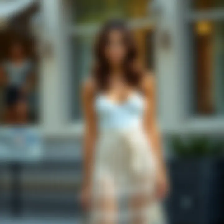 A stylishly draped crochet coverup skirt paired with a summer top