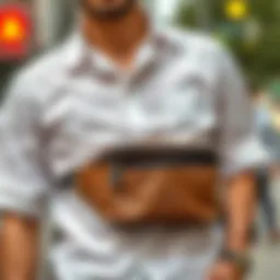 Fashionable belt bag styled with casual wear