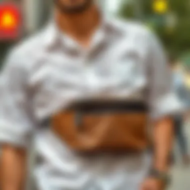 Fashionable belt bag styled with casual wear