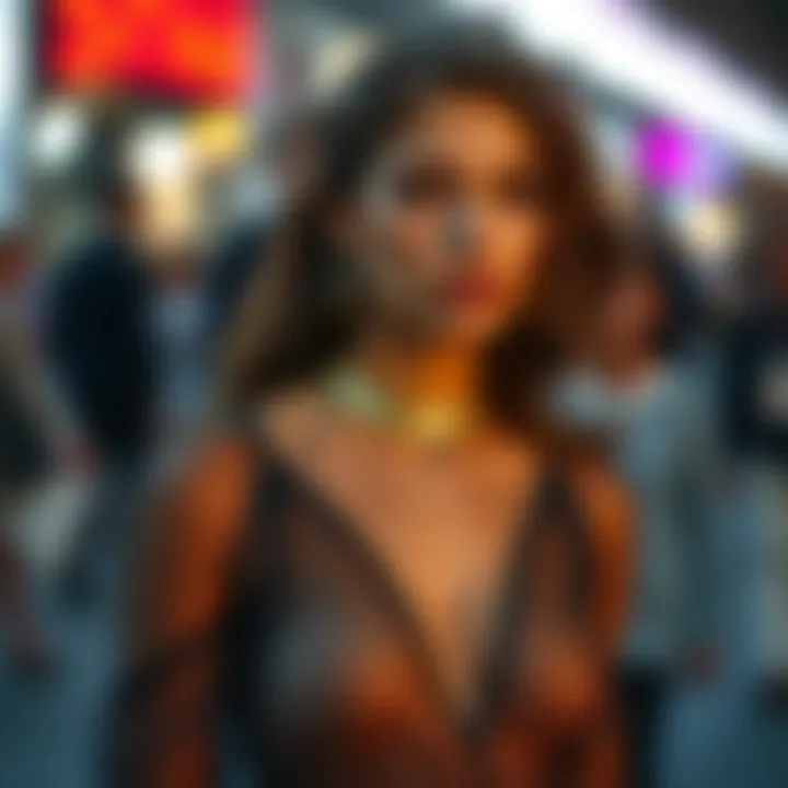 Sustainable Practices in Mesh Overlay Fashion Eco-friendly tags and labels emphasizing sustainable fashion practices.