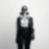 Elegant monochrome two-piece set displayed on a minimalist backdrop