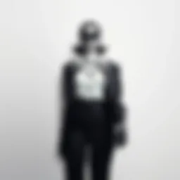 Elegant monochrome two-piece set displayed on a minimalist backdrop