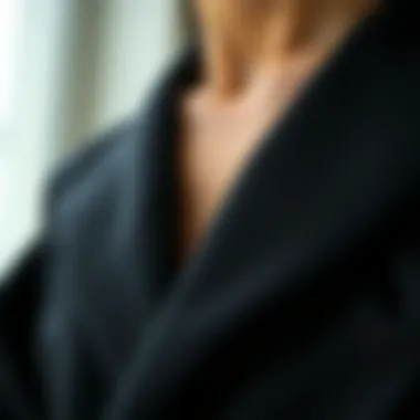 Textural Sophistication Close-up of fabric texture in a monochrome ensemble